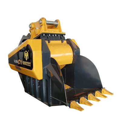 Excavator spare  stone jaw crusher bucket for pc240